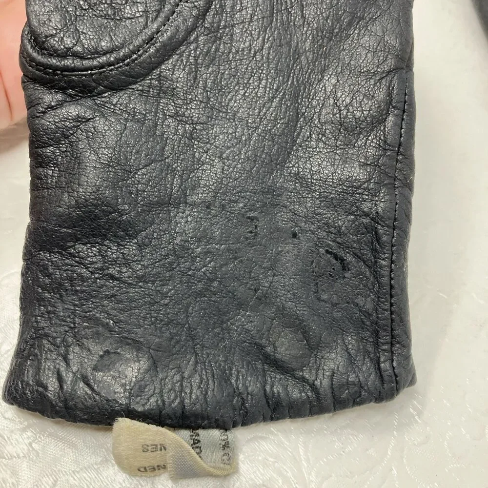 Soft Black Leather Gloves CASHMERE lined Women’s Sz 7 Vintage Philippines